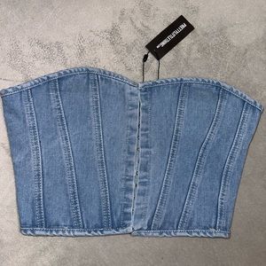 PLT denim corset top